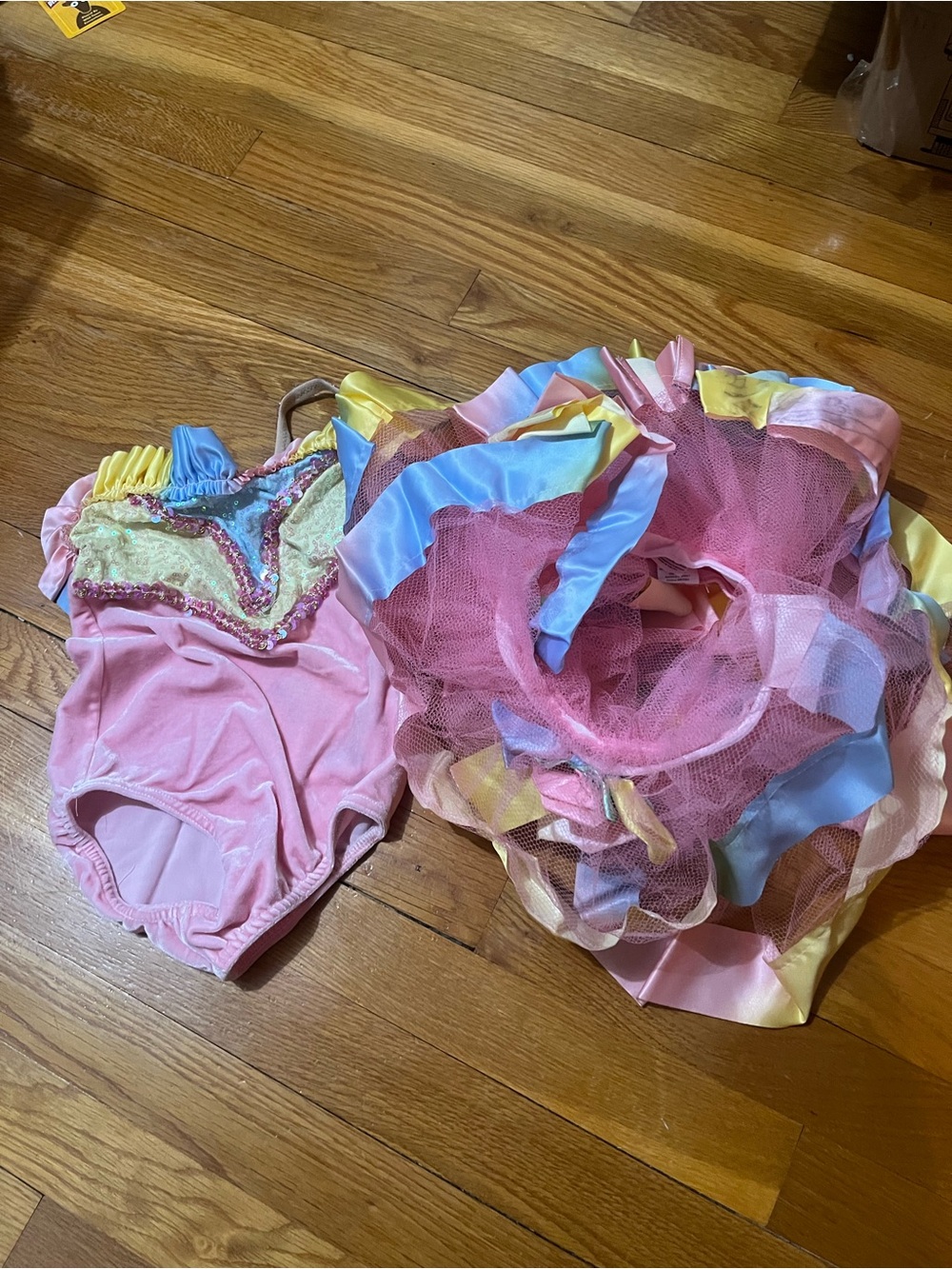 Source Unknown Pastel Pink Rainbow Ruffle Dance Outfit